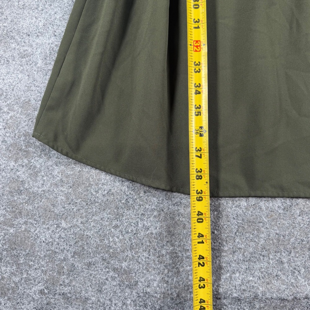 Maurices Womens XXL Olive Green Lace Up Belted Midi Dress Balloon Sleeve - Picture 6 of 8